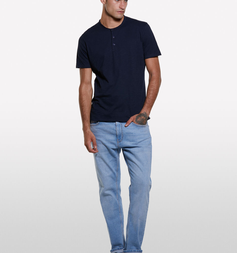 T-shirt Henley bleu foncé - t-shirts à manches courtes pour homme - Bleu Foncé | Sisley image number 1